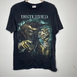 2010 DISTURBED BAND GRIM REAPER SKULL T SHIRT SZ L
